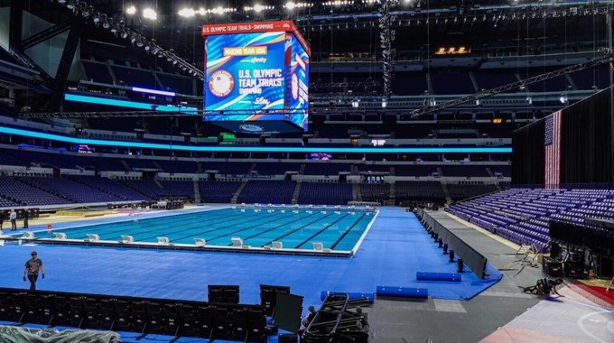 La increíble transformación del estadio de Indianapolis Colts a una pileta olímpica