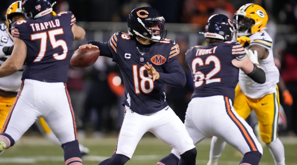 Caleb Williams en el juego de Chicago Bears frente a Green Bay Packers, el 20 de diciembre, 2025. Imagen: AP Photo-Erin Hooley