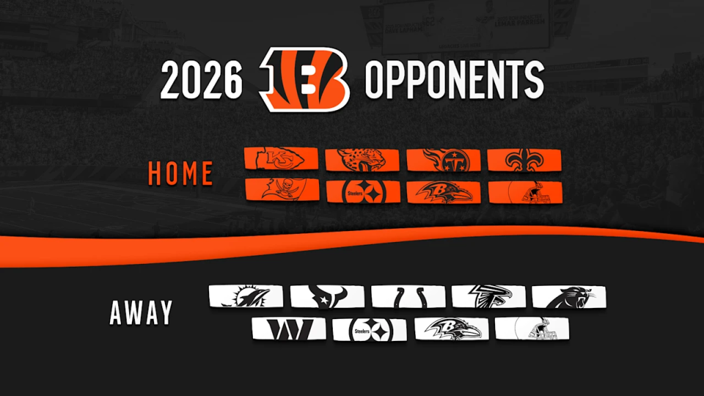 Imagen con todos los rivales de los Bengals este 2026(Fotografía: Bengals)