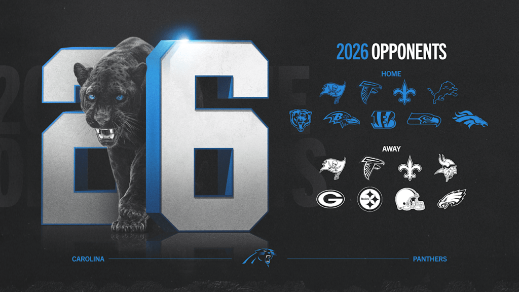 Calendario de los Carolina Panthers para la temporada 2026(Fuente: Carolina Panthers)