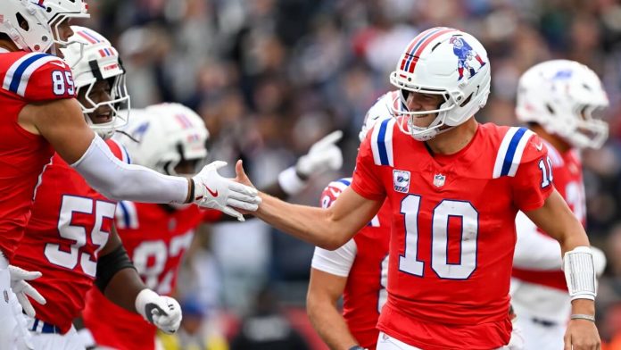 maye vs raiders Drake Maye vs. Raiders. Foto: Patriots Español